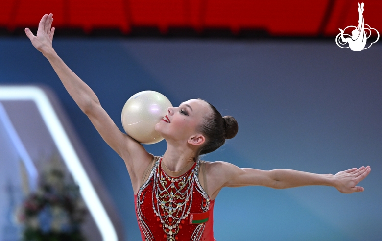 Ksenia Evdokimova during the ball exercise