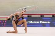 Gymnast during an exercise with a hoop