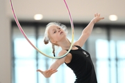 Olga Chernykh  during an exercise with a hoop