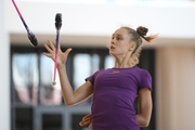 Arina Gvozdetskaya during training at the Academy