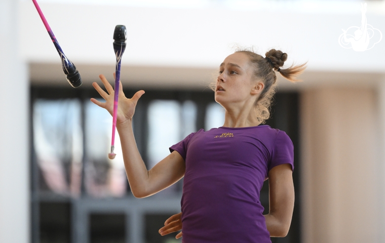 Arina Gvozdetskaya during training at the Academy