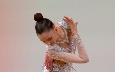 Красоту белорусской школы художественной гимнастики продемонстрировала Маргарита Журович с обручем