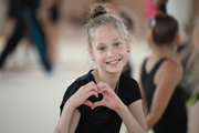 A gymnast during practice at the training camp in the Academy