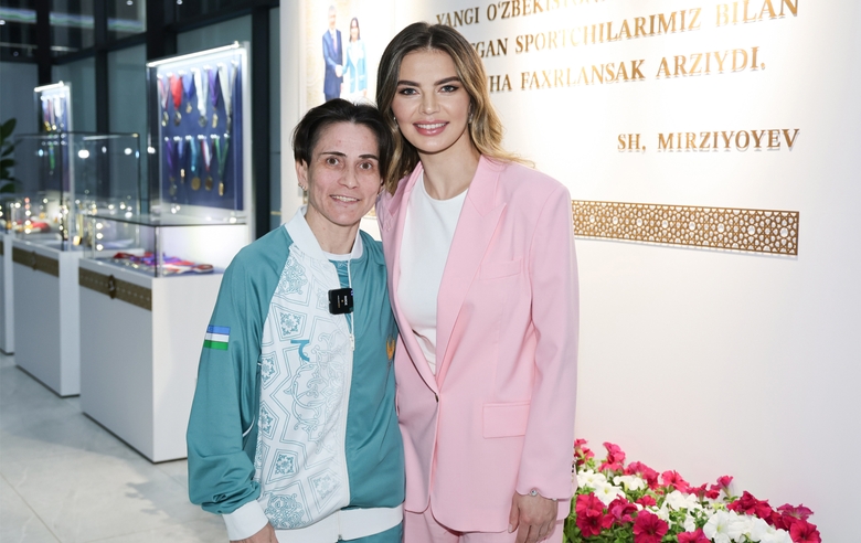 April 28, 2024. Olympic champion Alina Kabaeva arrived at the Oksana Chusovitina School of Sports Excellence in Tashkent