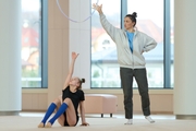 Academy coach Irina Dzyuba and Miroslava Monina during training