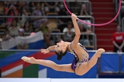 Mariia Borisova during the hoop exercise