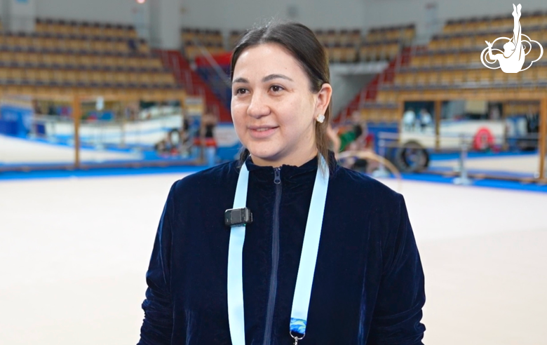 "We really enjoy watching the training methods and routines." Coach Aziza Elmetvalli from the UAE talks about the Sky Grace gymnasts