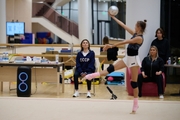 Olympic champion Alina Kabaeva and the Academy coaches during a training session