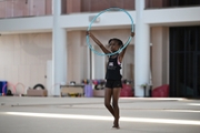 Нкенко-Сита Давина Шансельви из Республики Конго во время тренировки перед международным турниром «Кубок "Небесная грация"» и Beijing Top Open — 2025