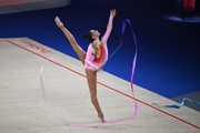 Alina Harnasko during the ribbon exercise