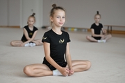 A gymnast during the workout in the choreography hall