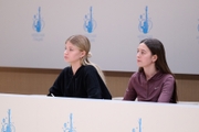 Coaches Elizaveta Zorkina and Elizaveta Chernova during a control training session at the Academy