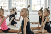 Young gymnasts during a training session