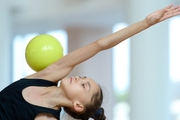 Valeria Medvedeva during an exercise with a ball