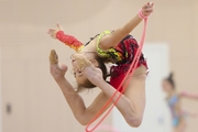 Sabina Samatova during an exercise with a jump rope during a control training session