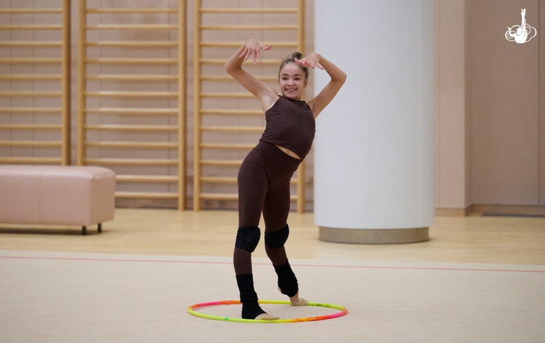 Ksenia Savinova during a training session at the Academy