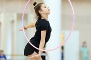 Karolina Tarasova during an exercise with a hoop