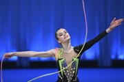 Anania Dimitrova during an exercise with a jump rope