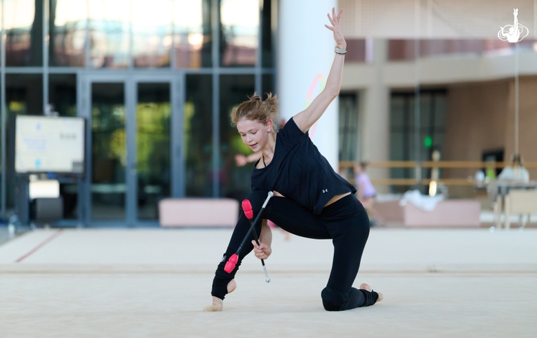 Varvara Toporova during a training session before the third stage of the Cup of the Strongest