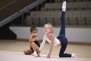 Young gymnasts during the selection process