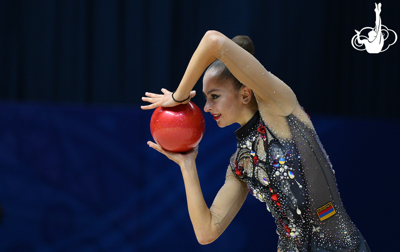 Silva Sargsyan during an exercise with ball