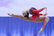 Lala Kramarenko during an exercise with a jump rope