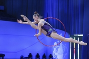 Diana Chugunikhina during an exercise with a hoop