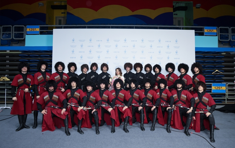 December 17, 2023 Olympic champion Alina Kabaeva with the Vainakh State Academic Dance Ensemble