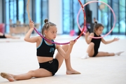 A gymnast during the training session