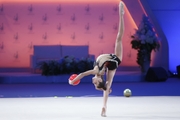 Karolina Tarasova during an exercise with a ball