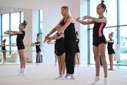 Gymnasts from Belgorod during training  in the choreography hall