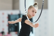 Elvira Belyaeva during an exercise with a hoop