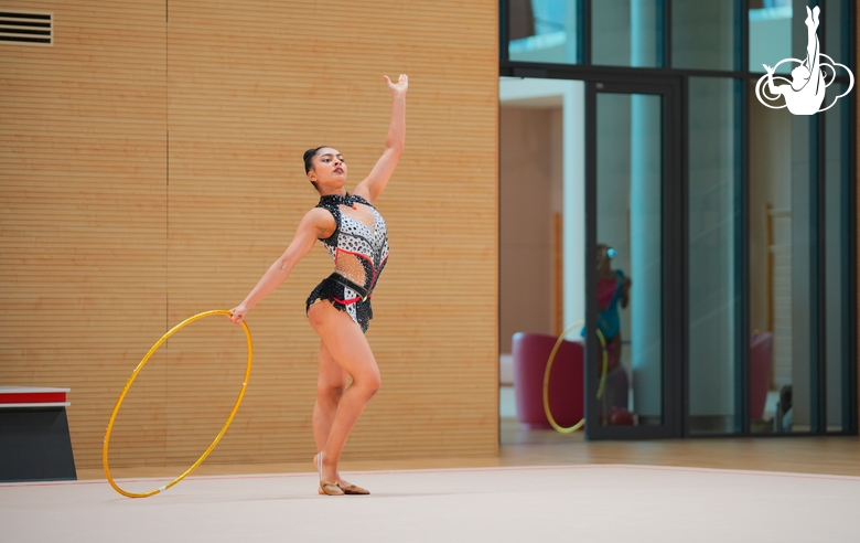 Gymnast Kimaya Karle during a control training session