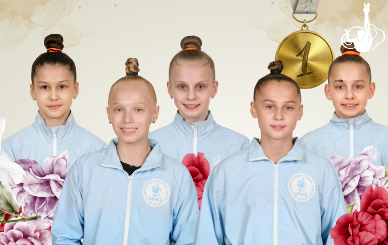 Групповички Академии — чемпионки первенства России в упражнении с пятью лентами