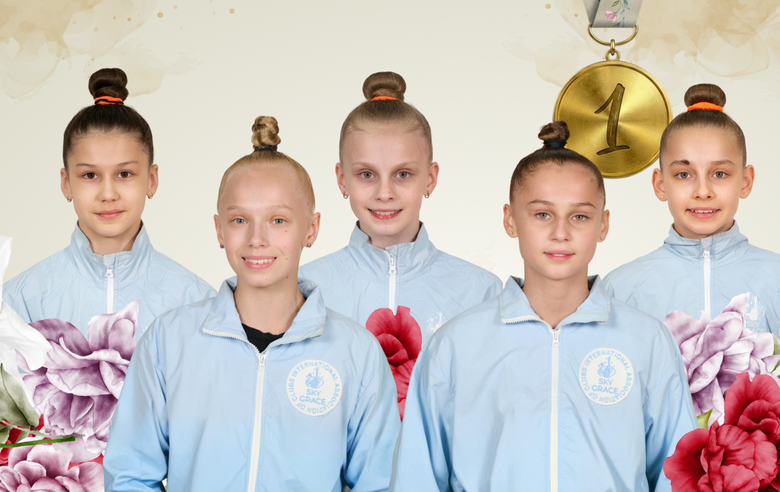 Групповички Академии — чемпионки первенства России в упражнении с пятью лентами