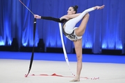 Alina Harnasko during an exercise with a ribbon