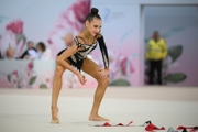 Sofia Vorobyova during exercise with ribbon