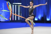 Isabella Rojas during an exercise with a ribbon