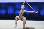 Alyona Kochemazova during an exercise with a jump rope