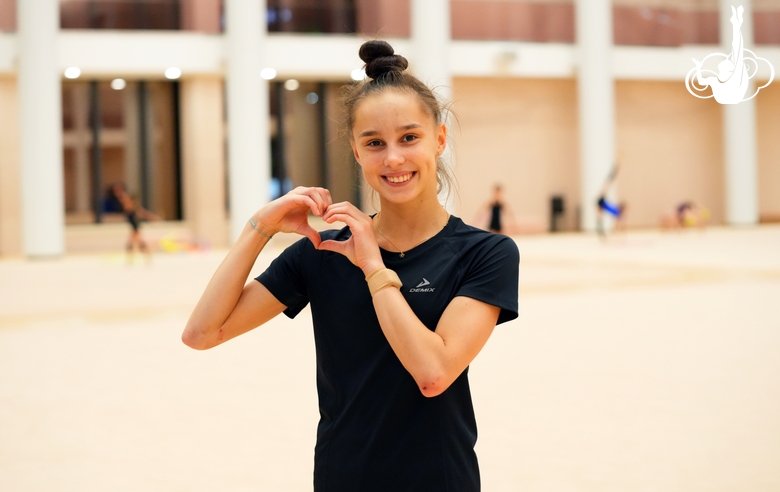 Мария Борисова во время тренировки в Академии