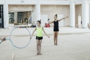 Lesson with a hoop during training camp