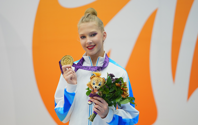 Ева Чевтаева завоевала золотую медаль в упражнении с мячом на III Играх стран СНГ