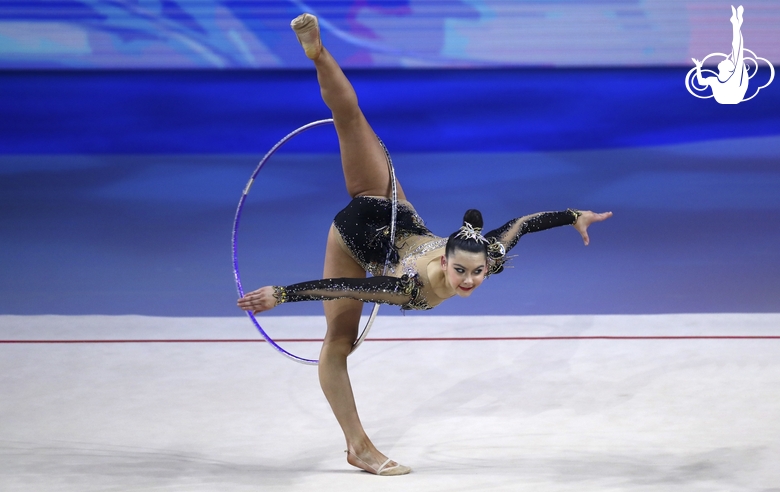 Lala Kramarenko (Russia) during exercise with a hoop