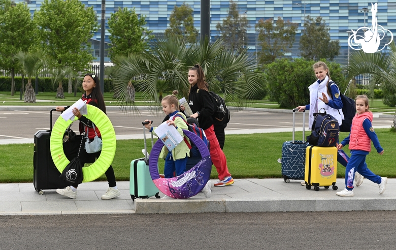 Arrival of gymnasts at the Academy