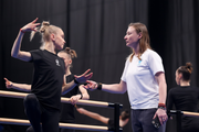 Academy group team and coach Elena Egorova during choreography