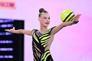 Ksenia Salii during an exercise with a ball