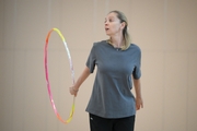 Coach Oksana Skaldina during the recovery camp at the Academy
