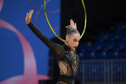 Vladislava Sharonova during an exercise with a hoop