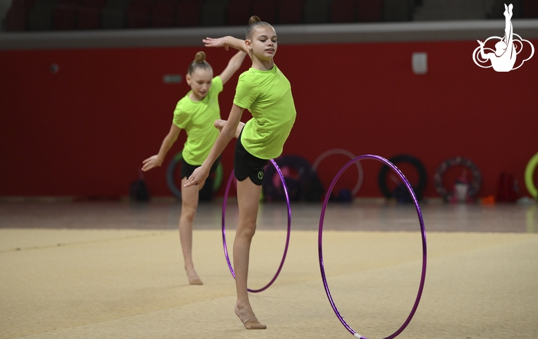 Gymnasts from Belgorod training camp at the Martial Arts Academy