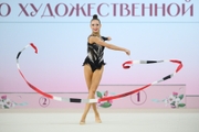 Sofia Vorobyova during exercise with ribbon